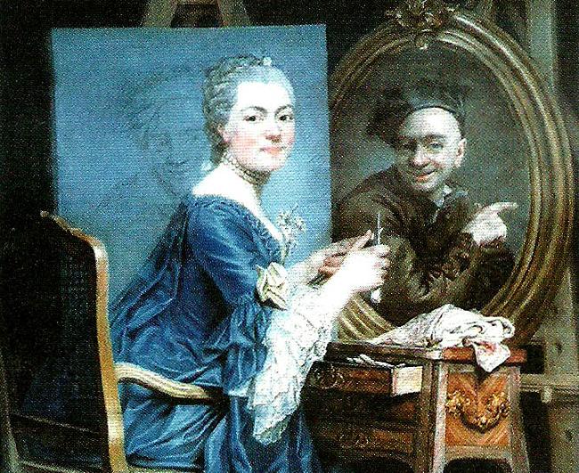 marie suzanne giroust roslin sjalvportratt med maurice quentin Sweden oil painting art